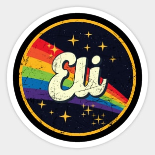 Eli // Rainbow In Space Vintage Grunge-Style Sticker